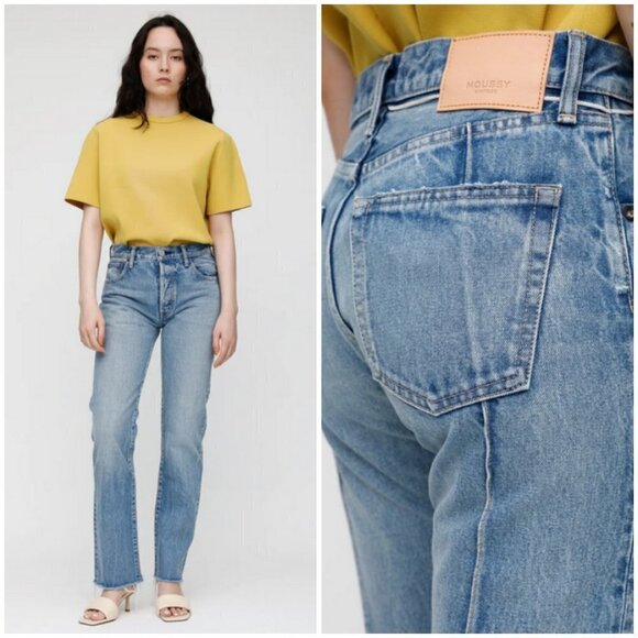 đź’•MOUSSY VINTAGEđź’• Siena Mid-Rise Straight-Leg Jeans ~ 110 Blue 29 NWT - Picture 7 of 16
